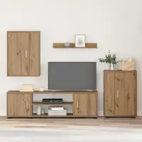 Prolenta Maison Exclusive - Ensemble de meubles TV en bois stratifié imitation chêne artisanal