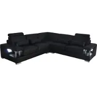 AEA Ledersofa Couch Wohnlandschaft Eck Garnitur Design Modern Sofa L-Form LED USB