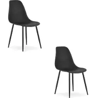 Leobert Chaise WAT noire / pieds noirs x 2