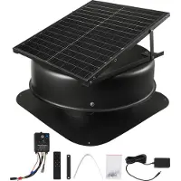 StarTech.com Ventilateur de toit à énergie solaire 50W - Ventilateur avec thermostat et télécommande - Technologie solaire