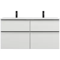 Burgbad Eqio double lavabo en verre avec meuble sous-lavabo, largeur 1220mm, SEYY122F6582A0070G0252