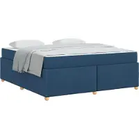 Syfax Cadre de lit avec matelas Bleu 180 x 200 cm tissu