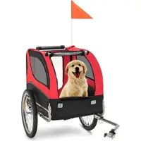 B2X Remorque pour chien pour vélo Remorque pour animaux de compagnie pour vélo 40 kg capacité de charge rouge
