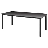 Syfax Table de jardin Noir 190x90x74 cm Aluminium et verre
