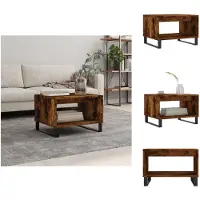 vidaXL Table basse chêne fumé 60x50x40 cm Bois composite - Tables basses