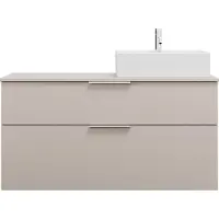 Burgbad Eqio meuble sous-lavabo avec plan de toilette, découpe à droite, 2 tiroirs, largeur 1200mm, WXXI120RF6583G0146