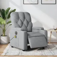 vidaXL Fauteuil de massage simple électrique gris clair tissu - Fauteuil TV & Relax FR5625352 2parcel