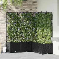Prolenta Maison Exclusive - Ensemble de 5 pots de jardin, couleur noire, dimensions 120 x 120 x 143 cm, en plastique PP