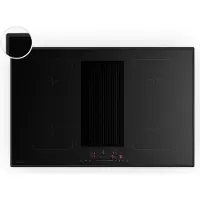Klarstein Velaire Flex Plaque Induction Avec Hotte Intégrée - 80cm, 4 Zones Flex, 8400W Boost, Curseur Tactile, Minuterie, Verrouillage Enfant, Verre Noir, Plaque Cuisson Hotte Intégrée
