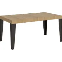 Itamoby Table Extensible 90X120/224 Cm Flame Premium Chêne Nature Structure Anthracite