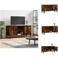 vidaXL Armoire TV chêne fumé 104x35x50 cm Bois composite - Meuble TV