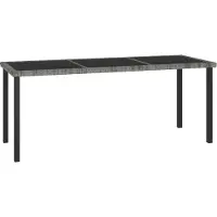 Prolenta Maison Exclusive - Table à dîner de jardin Gris 180x70x73 cm Résine tressée