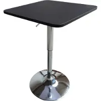 Happy Garden Table de bar carrée noire et chrome LUKE