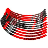 Stage6 kit d'autocollants de jantes rouges 17 pouces