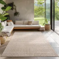 Carpetsale24 Tapis d’Extérieur Design Boho Moderne Effet 3D Résistant aux UV Idéal pour Terrasse Salon et Cuisine, Taille: 240x340 cm