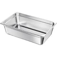 Vevor Récipients Gastronorm Poêle d'hôtel (pleine taille) 1 paquet de 20,5 L Récipients, réutilisables, rangement traiteur inoxydable, panière Récipients alimentaires pour fête Restaurant Hôtel Buffet