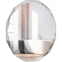 Coast Frameless Wall Mirror Round 76x76 cm Silver - Miroir décoratif pour salle de bains et couloir avec bords biseautés