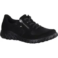 Waldlaufer Havy H89001-001 Orthotritt - Chaussures à lacets confortables pour dames, noir, cuir/textile (denver kaleido-stretch)