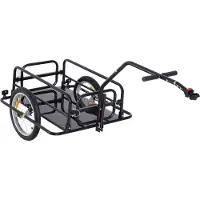 Fortuna Remorque pour vélo Lai Remorque cargo capacité de charge 40 kg, remorque de transport avec attelage rabattable, noir, 155 x 71,5 x 77 cm