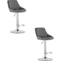 Leobert Hocker KAST - velours gris / base chromée x 2