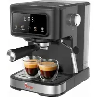 Sirge GRANBAR Machine à espresso Pump 20bar [FABRIQUÉ EN ITALIE] Machine à espresso porte-filtre 1100W Mousseur à lait Espresso Cappuccino