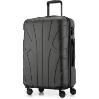 Suitline - Valise rigide moyenne avec joint d'expansion Check-In Bagages Trolley extensible Valise à roulettes Valise de voyage, taille M, 4 roulettes, TSA, 66 cm, 100% ABS,Graphite