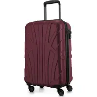 Suitline - bagage à main léger 55x35x20 cm trolley avion 34 L bagage à bord valise à main légère valise de bord 4 roulettes bagage cabine Hand Luggage TSA ,Bourgogne