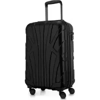 Suitline - bagage à main léger 55x35x20 cm trolley avion 34 L bagage à bord valise à main légère valise de bord 4 roulettes bagage cabine Hand Luggage TSA ,Noir