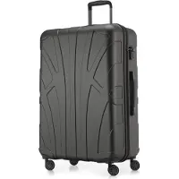 Suitline - Valise de voyage grande extensible, valise XL 4 roulettes, valise à roulettes coque rigide, trolley Hardcase Check-In Bagages 20-23 kg, sangle 158 cm, TSA,Graphite