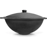 Davr Metall Bouilloire ouzbèke à fond plat - 10 litres, bouilloire traditionnelle