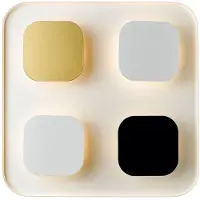 Zumaline Applique murale LED CONSTELLATION noir et or 12 W, blanc neutre, 1 200 lm, métal, dimensions : 41 x 41 x 6,5 cm, IP20,