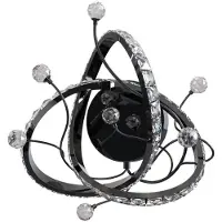 Zumaline Applique murale LED MAIA noir-chromé 11 W, nuances de blanc, 1 800 lm, cristal, dim. : 36 x 30,5 x 21 cm, IP20,