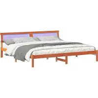 Syfax Cadre de lit avec tête de lit Brun cire 180 x 200 cm Pin massif