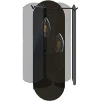 Zumaline Applique murale NIRA, chrome et verre fumé, 2xE14x40W, dimensions du verre : 33 x 20,9 x 12,2 cm, IP20,