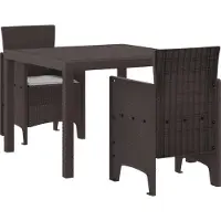 Prolenta Maison Exclusive - Ensemble de jardin pour 3 personnes, couleur marron, en polypropylène
