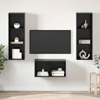 Prolenta Maison Exclusive - Ensemble de meubles TV, finition bois imitation chêne noir, en matériau composite