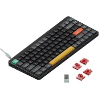 NUPHY Air75 V2 Wireless Mechanical Slim Keyboard, RGB LED, QWERTY US, Basalt Black, Switch Cowberry