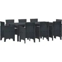 Syfax Ensemble de salle à manger pour jardin 9 pcs Anthracite