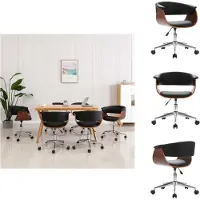 vidaXL Chaise de salle à manger Pivotante Noir Bois courbé et similicuir - Chaise de salle à manger