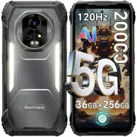 Blackview 2026 Blckview XPLORE 2 5G eSIM, téléphone portable d'extérieur sans abonnement, 36+256 Go, Dimensity 8300/120 W, 20 000 mAh, 50 MP + 20 MP, télécommande infrarouge, NFC/IP69K