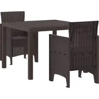 Prolenta Maison Exclusive - Ensemble de jardin pour 3 personnes, couleur marron, en polypropylène