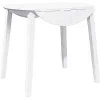 Syfax Table à manger blanc bois massif et caoutchouc