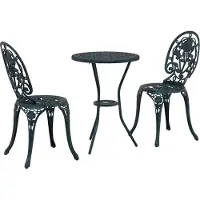 Syfax Ensemble bistro de jardin 3 pcs Vert Aluminium