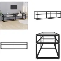 vidaXL Armoire TV Transparent 160x40x40,5 cm Verre trempé - Armoire TV - Meubles TV - Supports TV