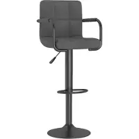 Syfax Tabouret de bar Gris foncé Velours