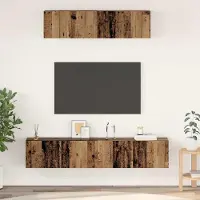 Prolenta Maison Exclusive - Ensemble de meubles TV 4 pièces Bois ancien Matériau dérivé du bois