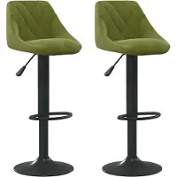 Syfax Tabourets de bar lot de 2 vert clair velours