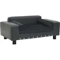 Syfax Canapé pour chien Gris foncé 81x43x31 cm Peluche et similicuir