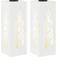 Syfax Lumière de chemin LED solaire 2 pcs Blanc chaud 18 x 18 x 50 cm