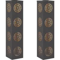 Syfax Lumière de chemin LED solaire 2 pcs Noir Acier laminé à froid